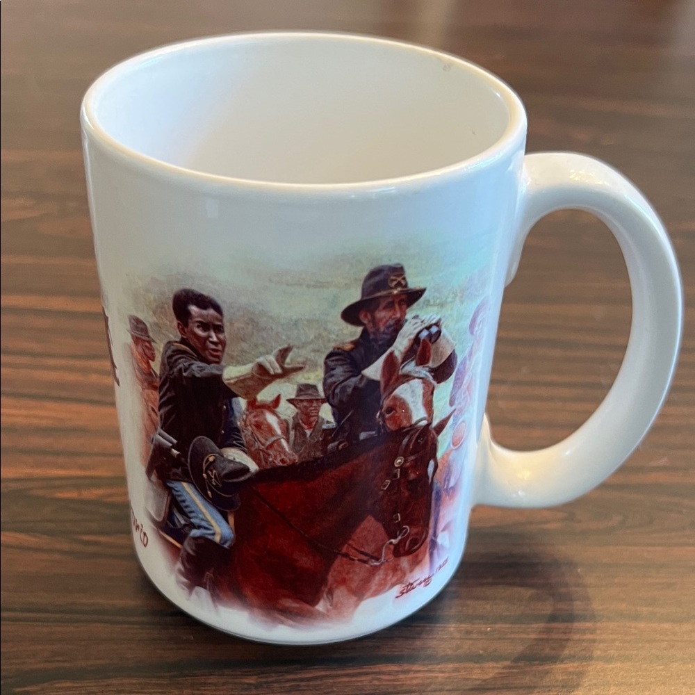 Buffalo Soldier Themed White Ceramic Mug